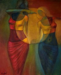 Maqbool Ahmed, 24 x 30 inch, Oil on Canvas, Figurative Painting, AC-MA-015